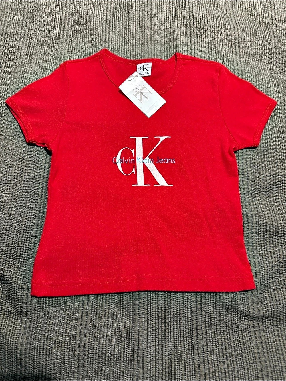 NWT Calvin Klein Jeans cK Logo Short-Sleeve T-Shirt Juniors s/s 0